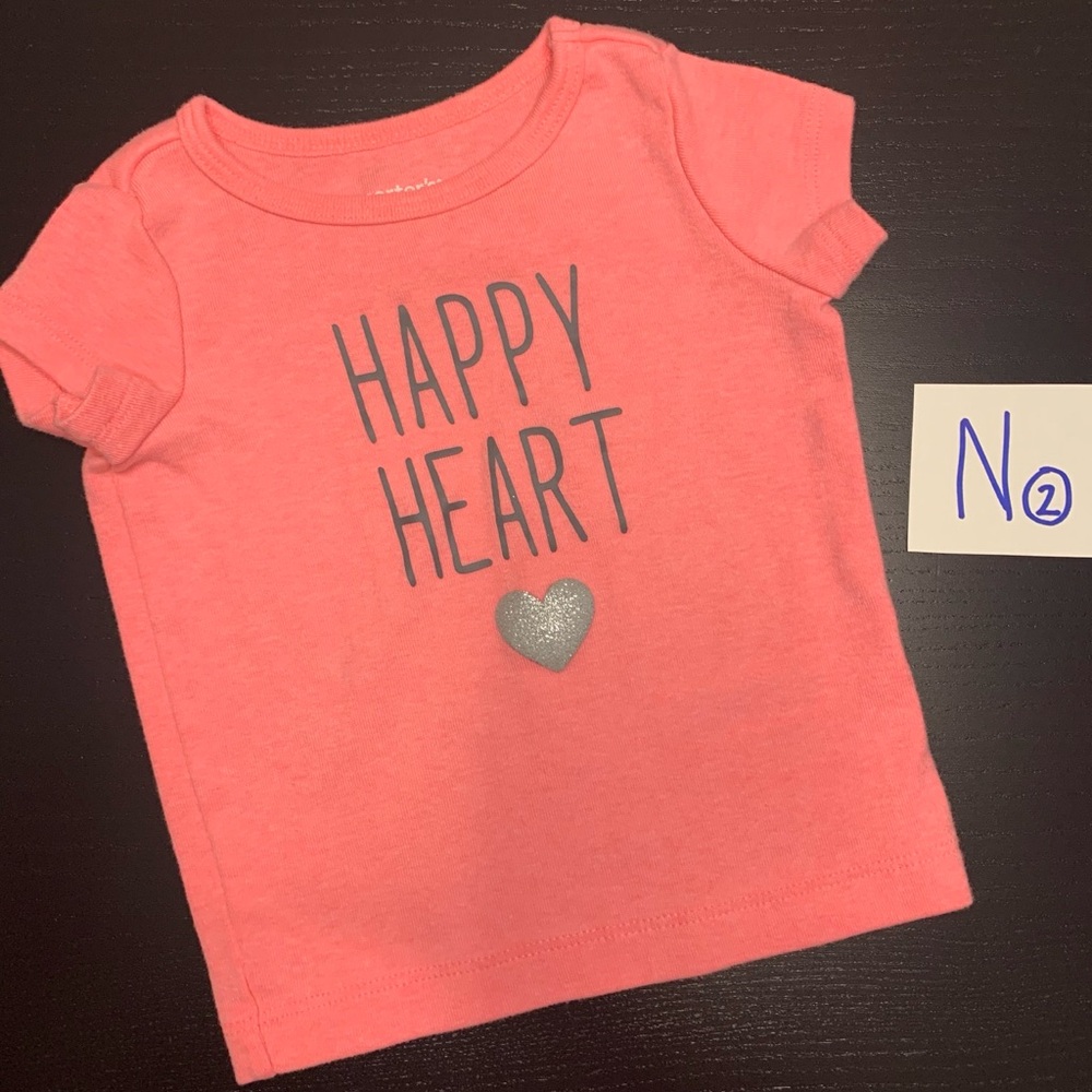 ⭐️4/$5.00⭐️ Carter’s 9m Happy Heart Pink Shirt